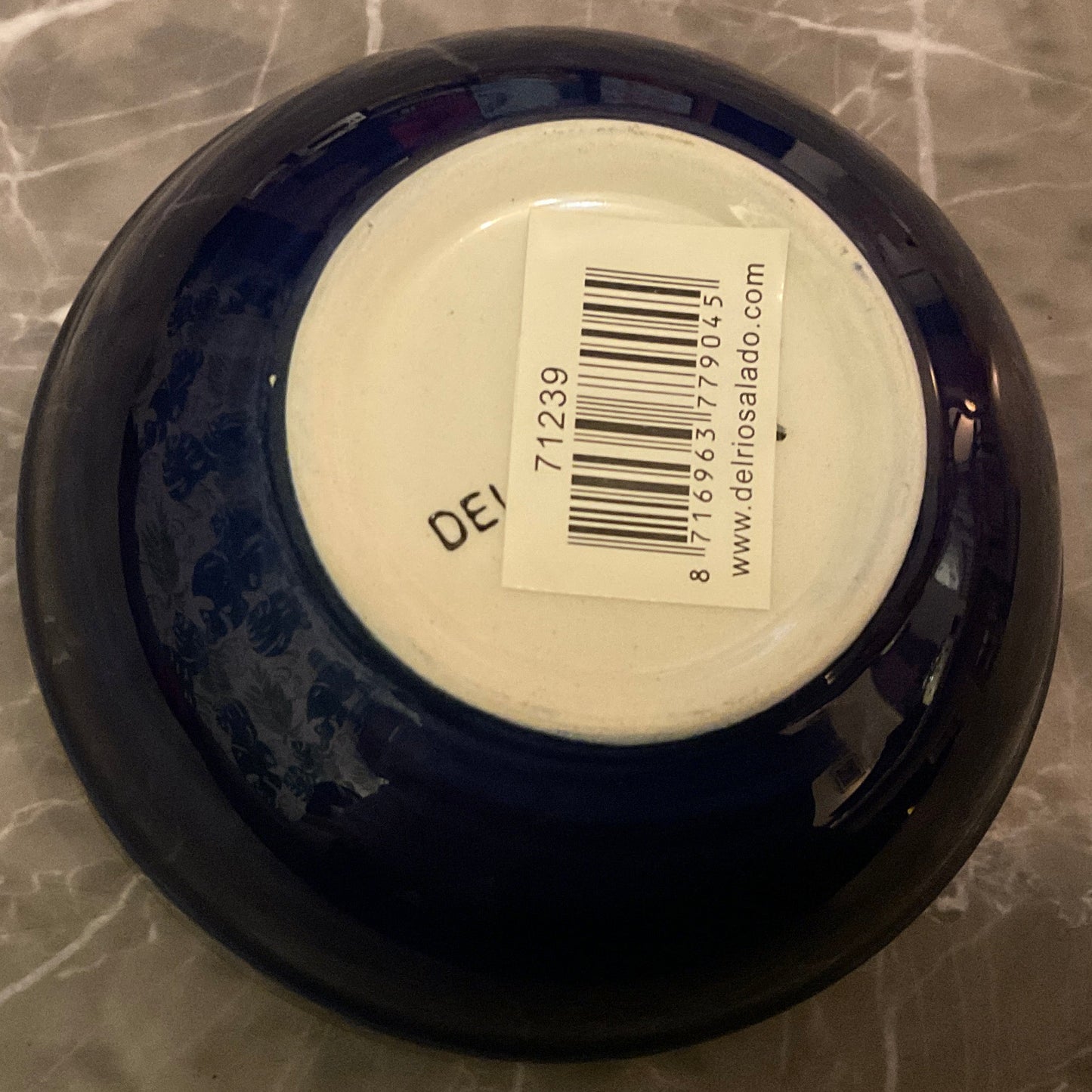 Liten turkos handmålad keramikskål från Spanien